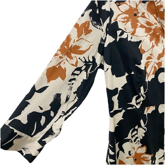 Soft Surroundings Moonglow Midi Dress Sz 12 -3/4 Sleeve Button Up Tiered Floral - Picture 4 of 14